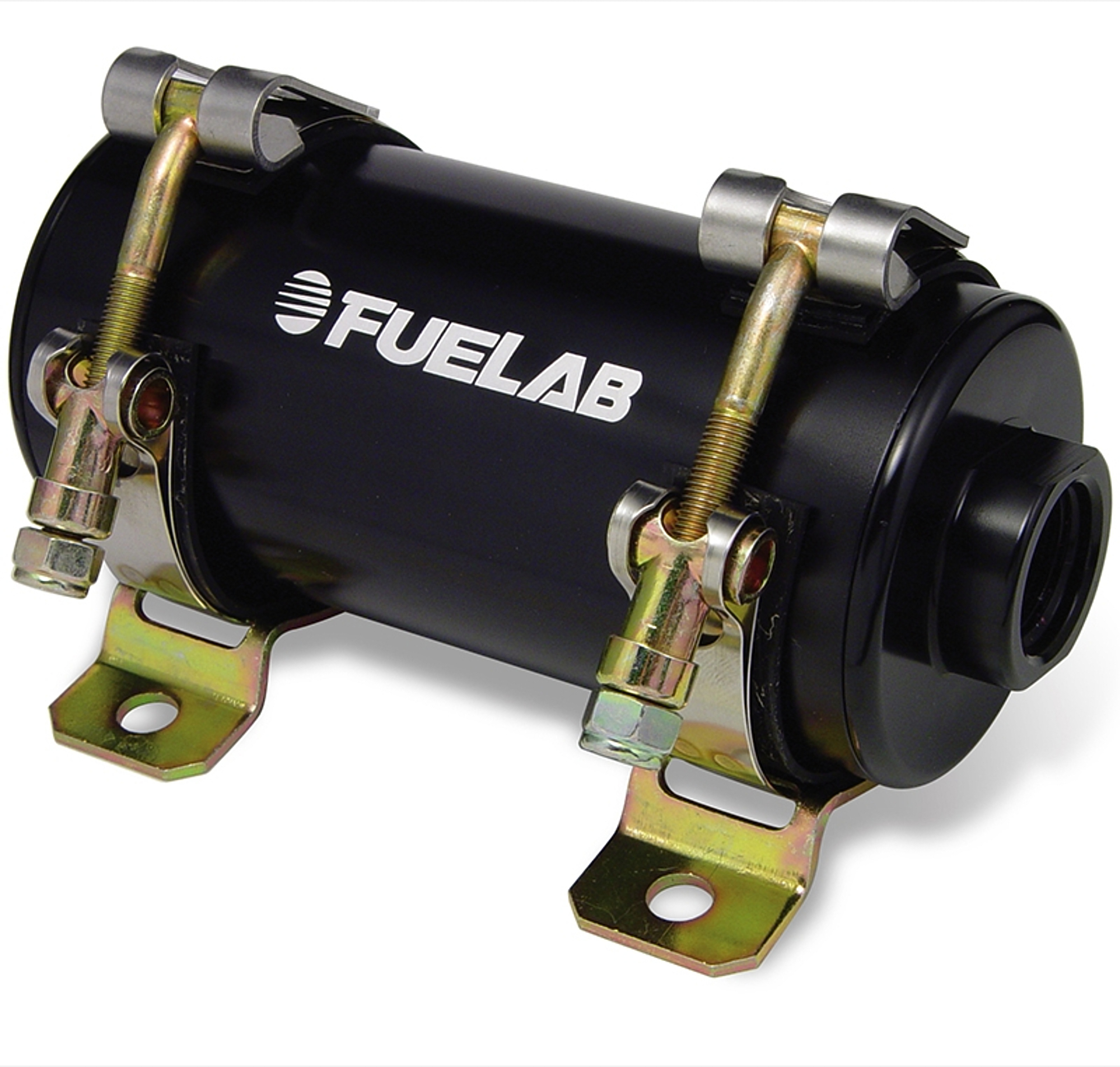 FueLab 41402-1 Fuel Pump, Electric, Inline, Brushless, 140 gph, 10 AN Female Inlet / 10 AN Female Outlet, Gas / Diesel / E85 / Methanol, Mounting Hardware Included, Aluminum, Black Anodized, Each
