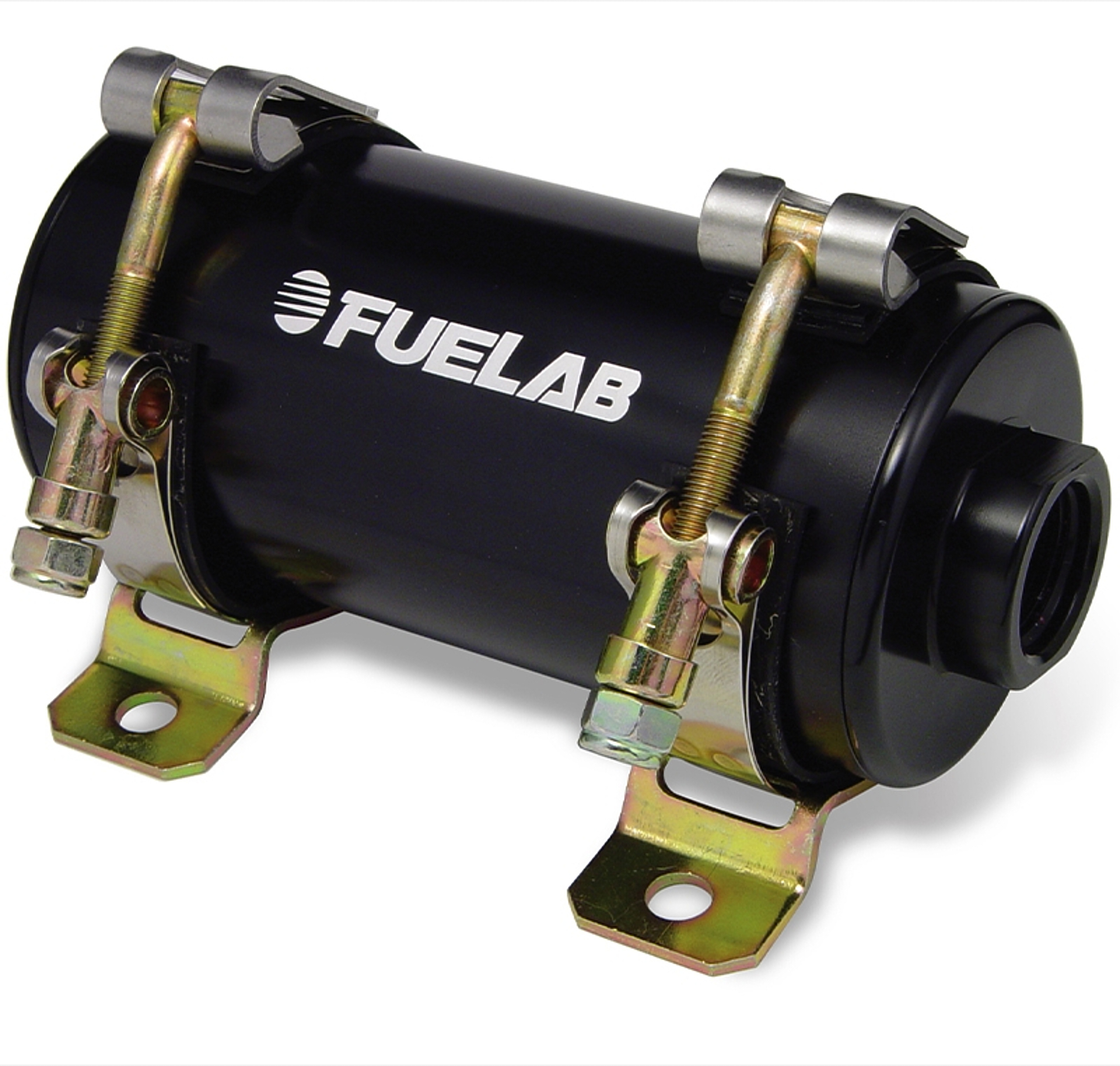 FueLab 42401-1 Fuel Pump, Electric, Inline, Brushless, 170 gph, 10 AN Female Inlet / 10 AN Female Outlet, Gas / Diesel / E85 / Methanol, Mounting Hardware Included, Aluminum, Black Anodized, Each