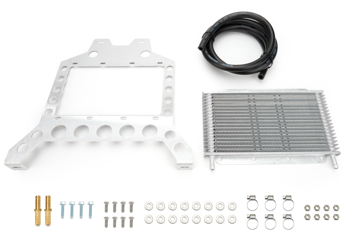 Flex A Lite 106995 Fluid Cooler, 11 x 7.875 x 0.750 in, Plate and Fin Type, 30 Row, 3/8 in Barb Inlet / Outlet, Brackets / Hardware Included, Aluminum, Natural, Jeep Wrangler JK 2007-18, Kit