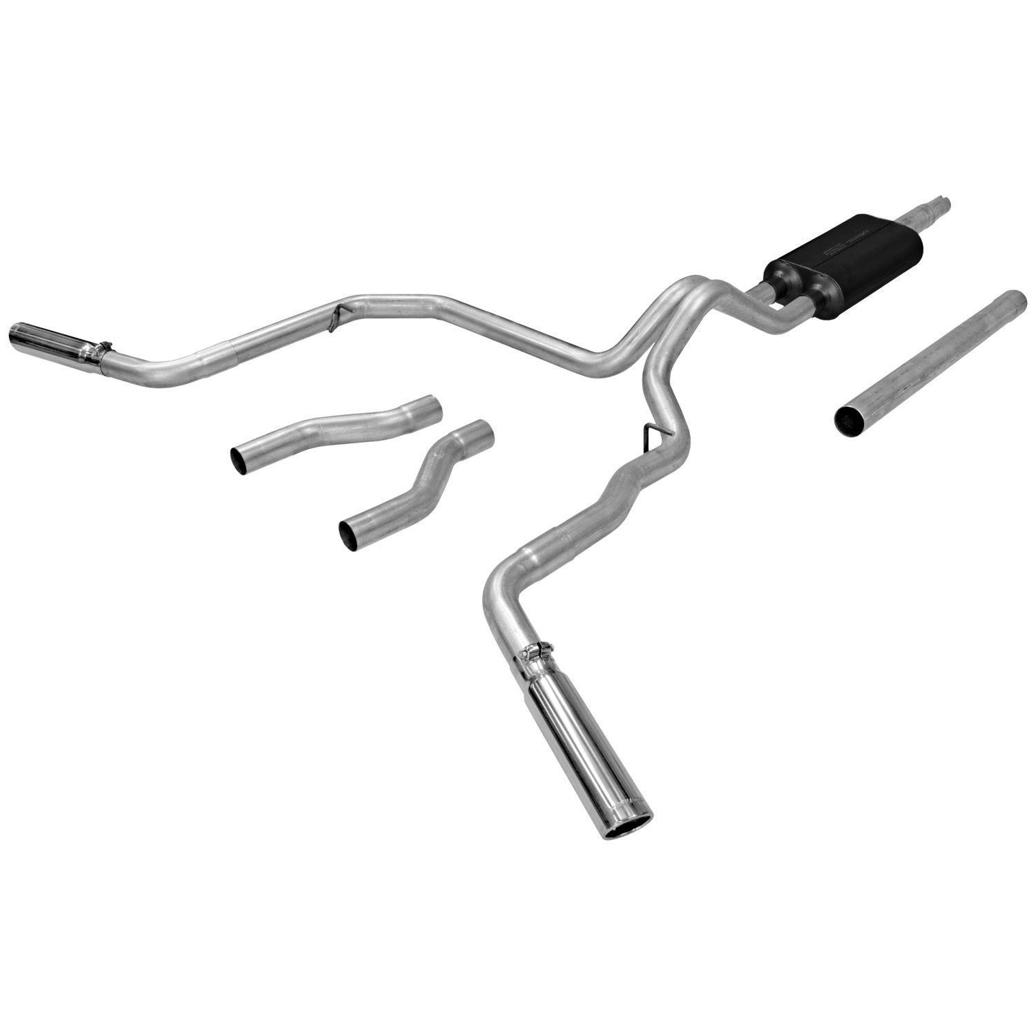Flowmaster American Thunder Exhaust Systems 17471 Exhaust, Thunder, Cat-Back, Steel, Aluminized, Polished Stainless Tips, Ford, Pickup, 4.9, 5.0, 5.8L thumbnail 5