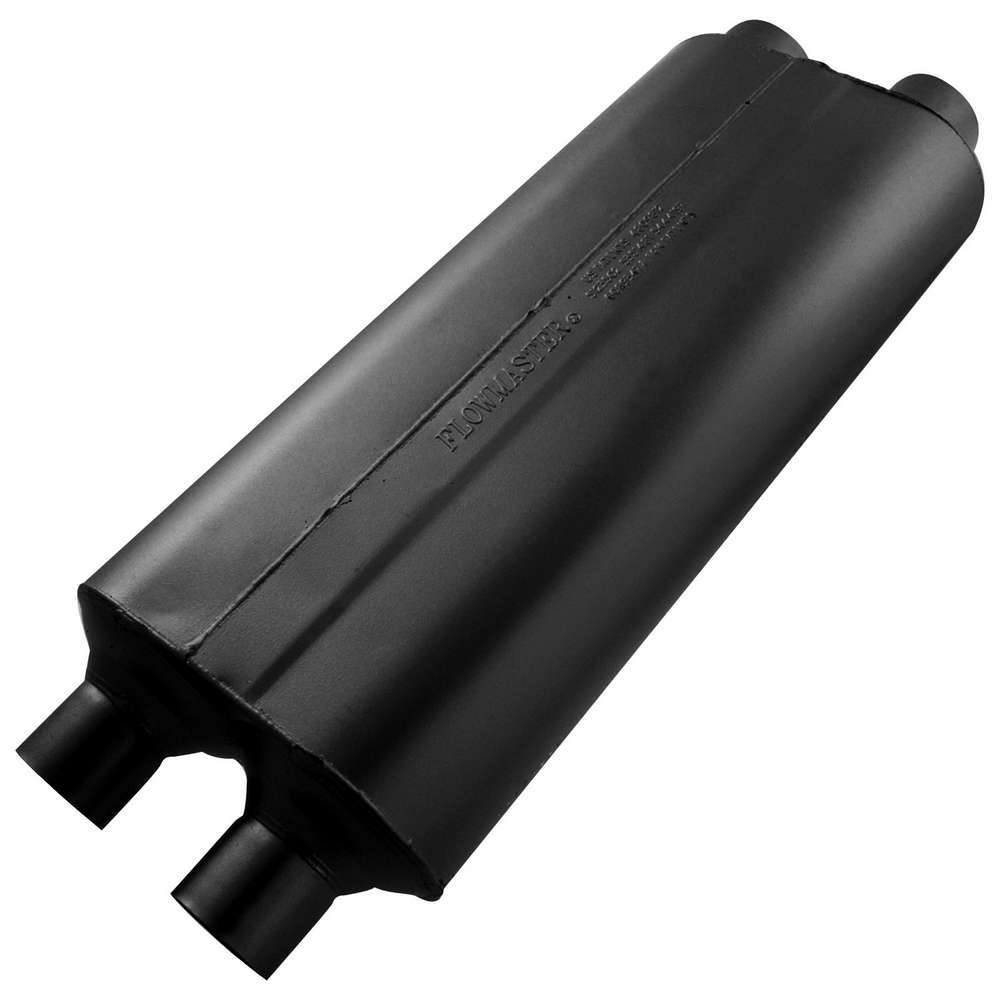Flowmaster 70 Series Big Block II Steel 2.25 Inch Muffler 524704 Muffler, Series, Dual 2 1/4 in. Inlet/Dual 2 1/4 in. Outlet, Steel, Black, Each thumbnail 6
