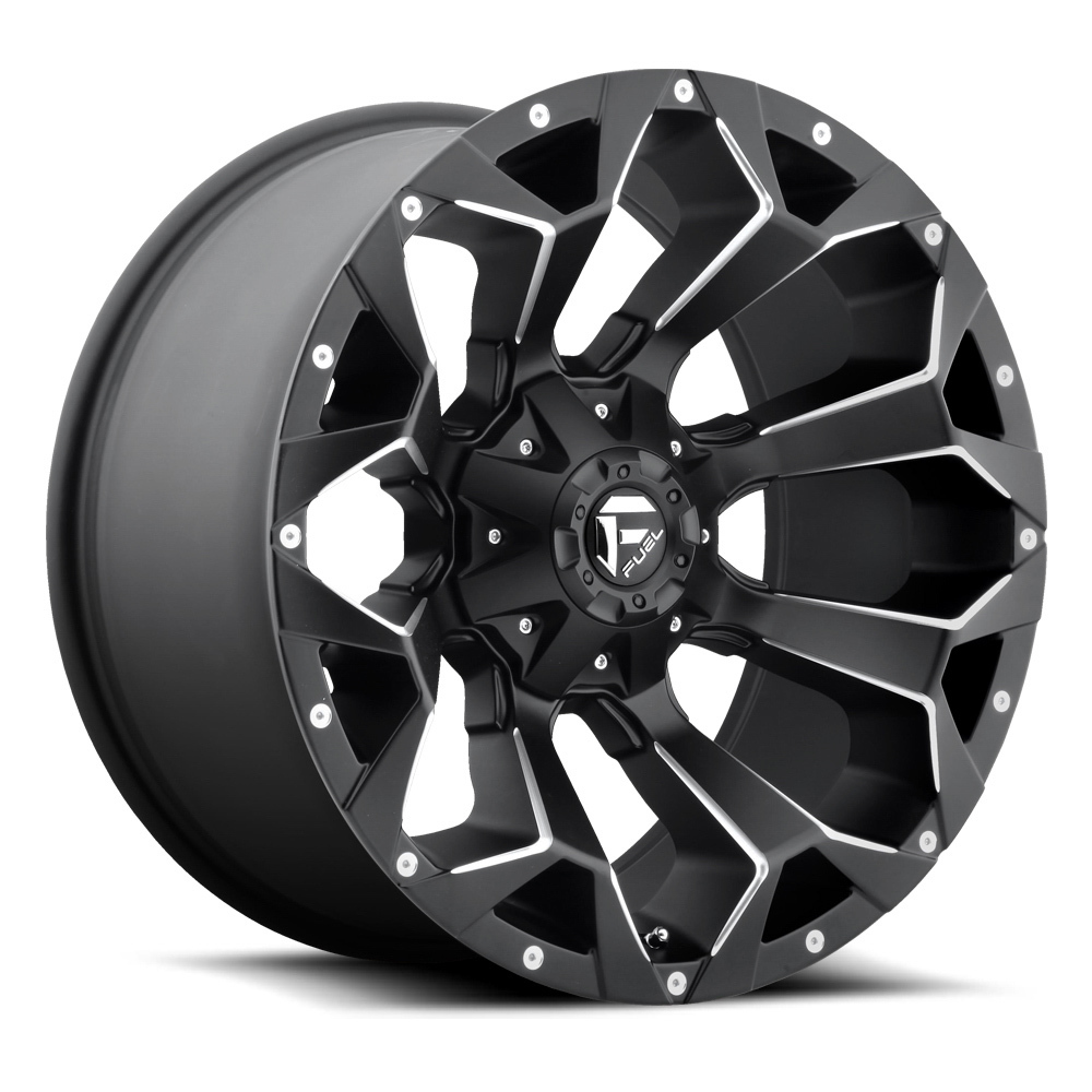 Fuel Off-Road Assault D576 Series Gloss Black Wheels with Milled Accents 20x10 Wheel, D576, Aluminum, Black, 20 in. x 10.0 in., 5 x 5.50 in./150mm Bolt Circle, 4.750 in. Backspace, Each thumbnail 2