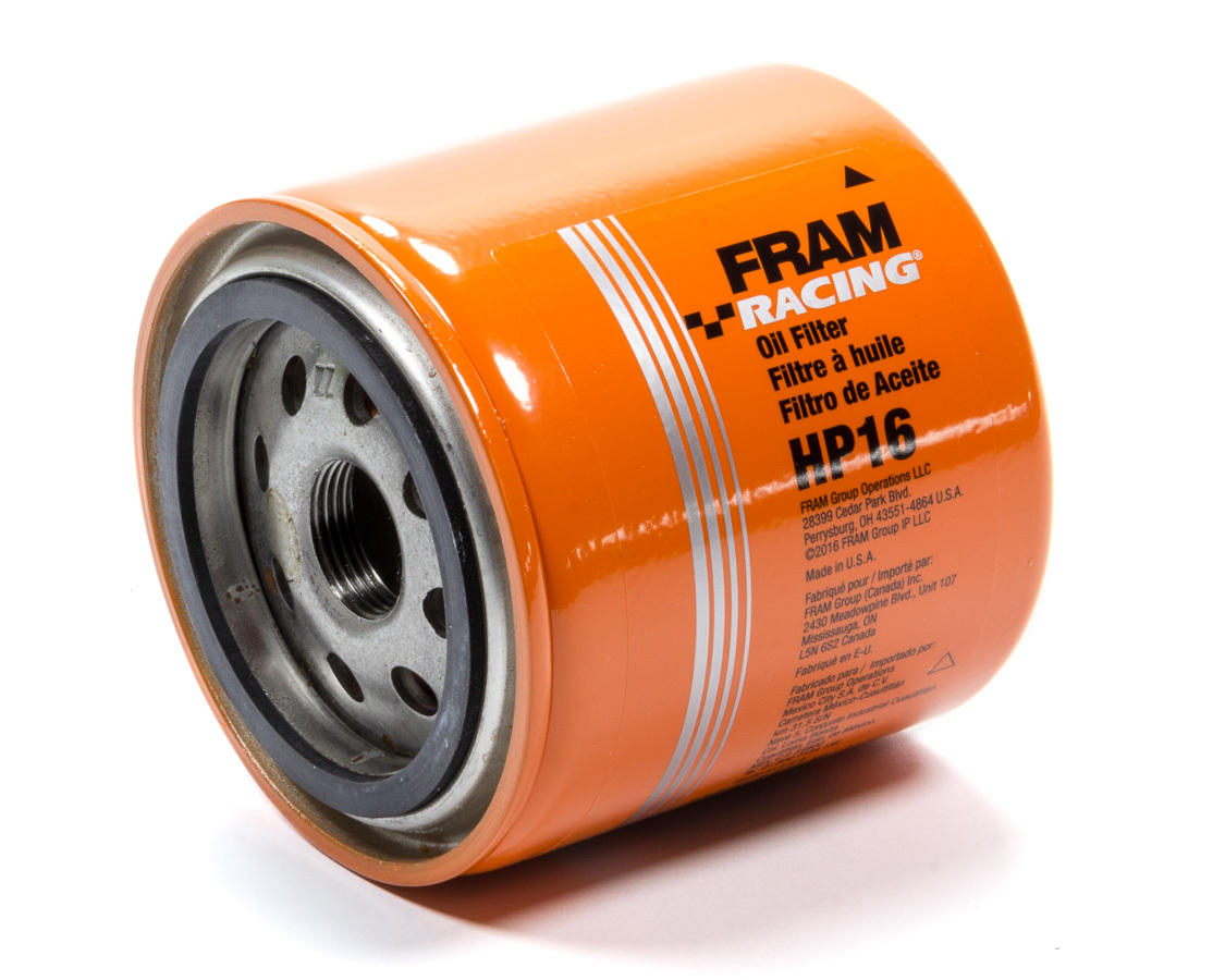 Fram HP16 Oil Filter, HP, 3.760 in Tall, 22 mm x 1.25 Thread, Steel, Orange Paint, Various Applications, Each