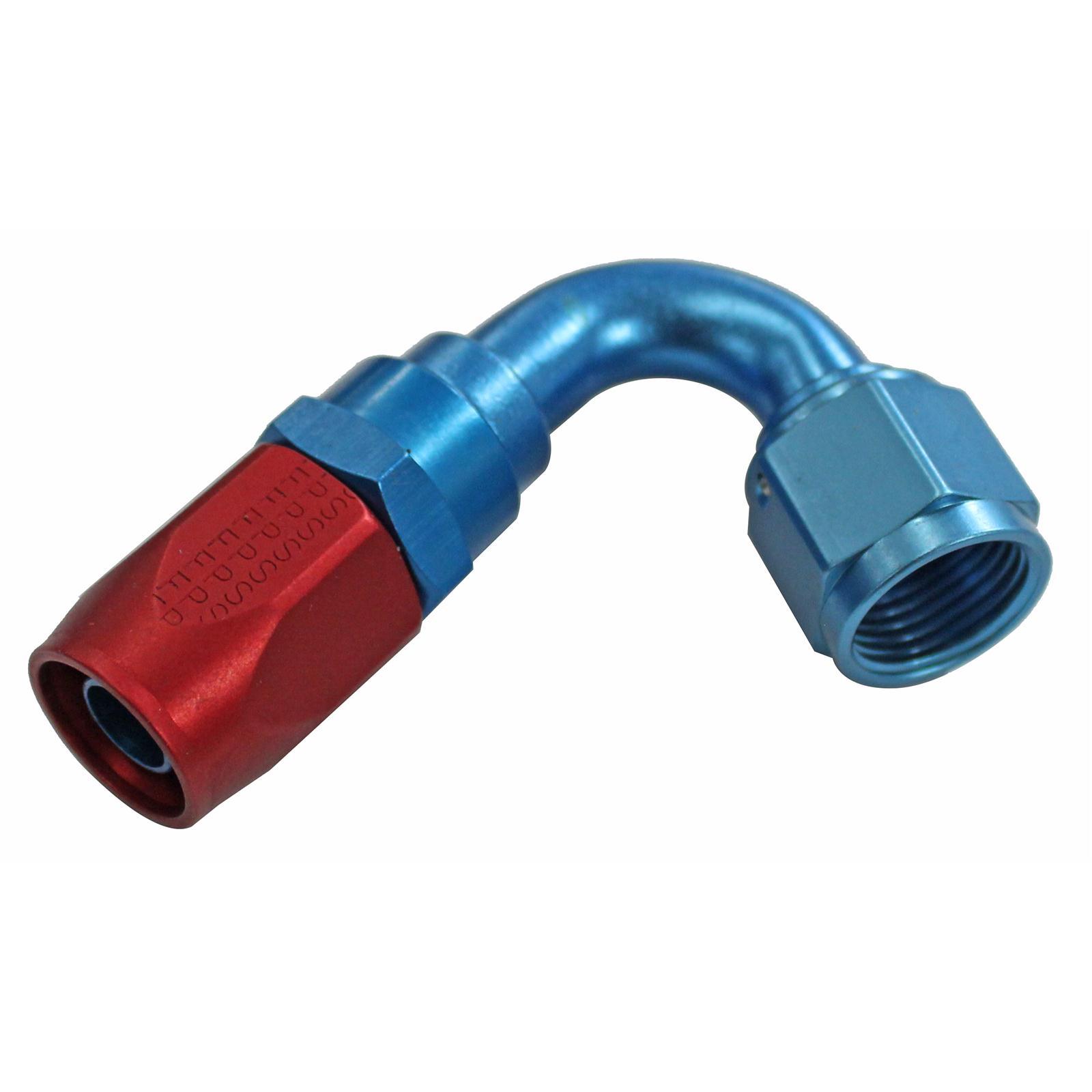 Fragola -4AN x 150 Degree Power Flow Hose End - Blue/Red thumbnail 3