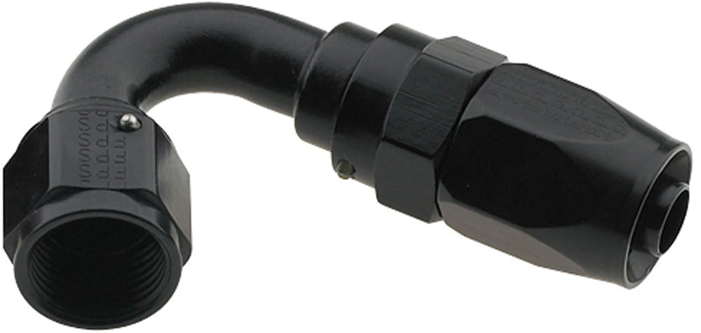 Fragola 231204-BL Fitting, Hose End, 2000 Series Pro Flow, 120 Degree, 4 AN Hose to 4 AN Female, Aluminum, Black Anodized, Each