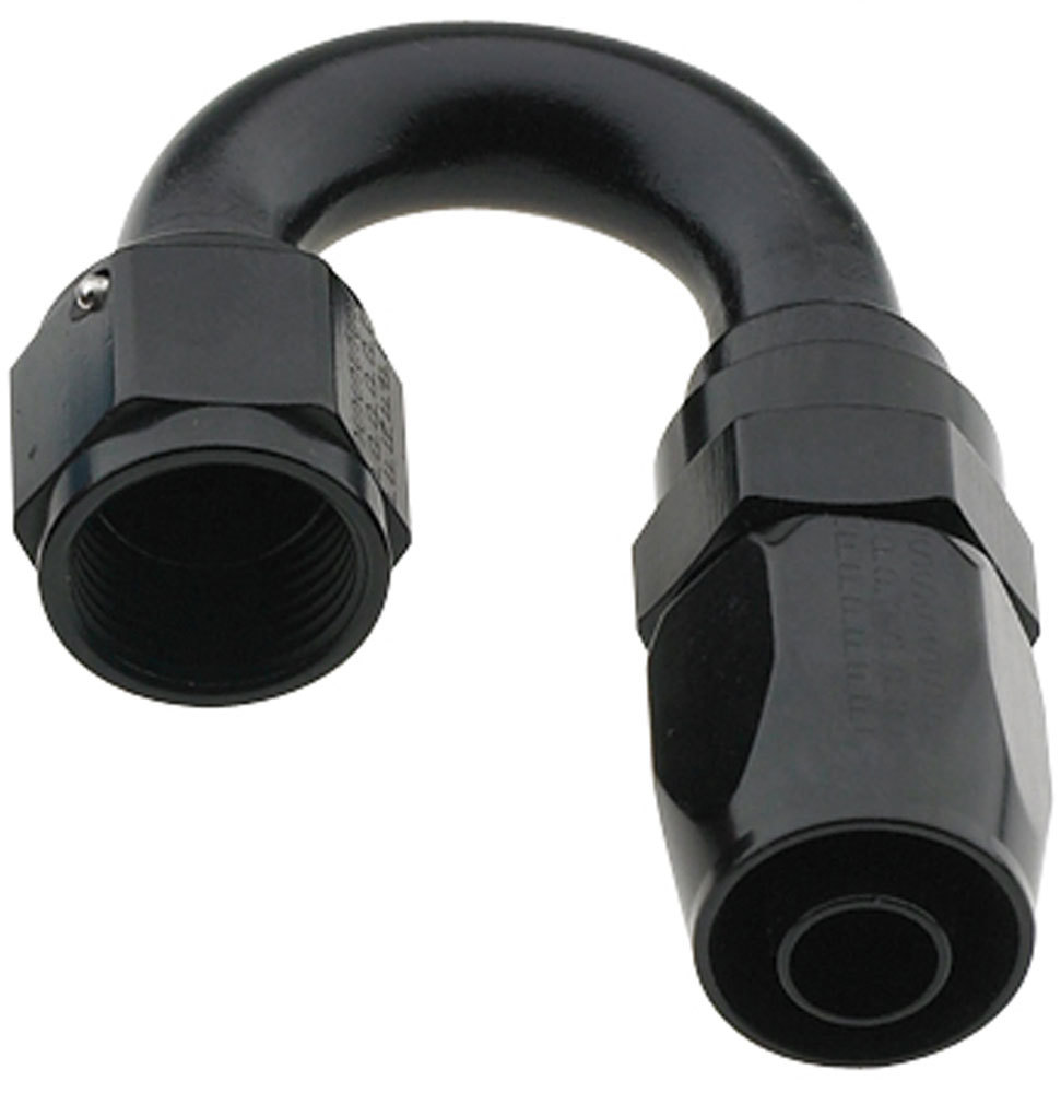 Fragola 231804-BL Fitting, Hose End, 2000 Series Pro Flow, 180 Degree, 4 AN Hose to 4 AN Female, Aluminum, Black Anodized, Each