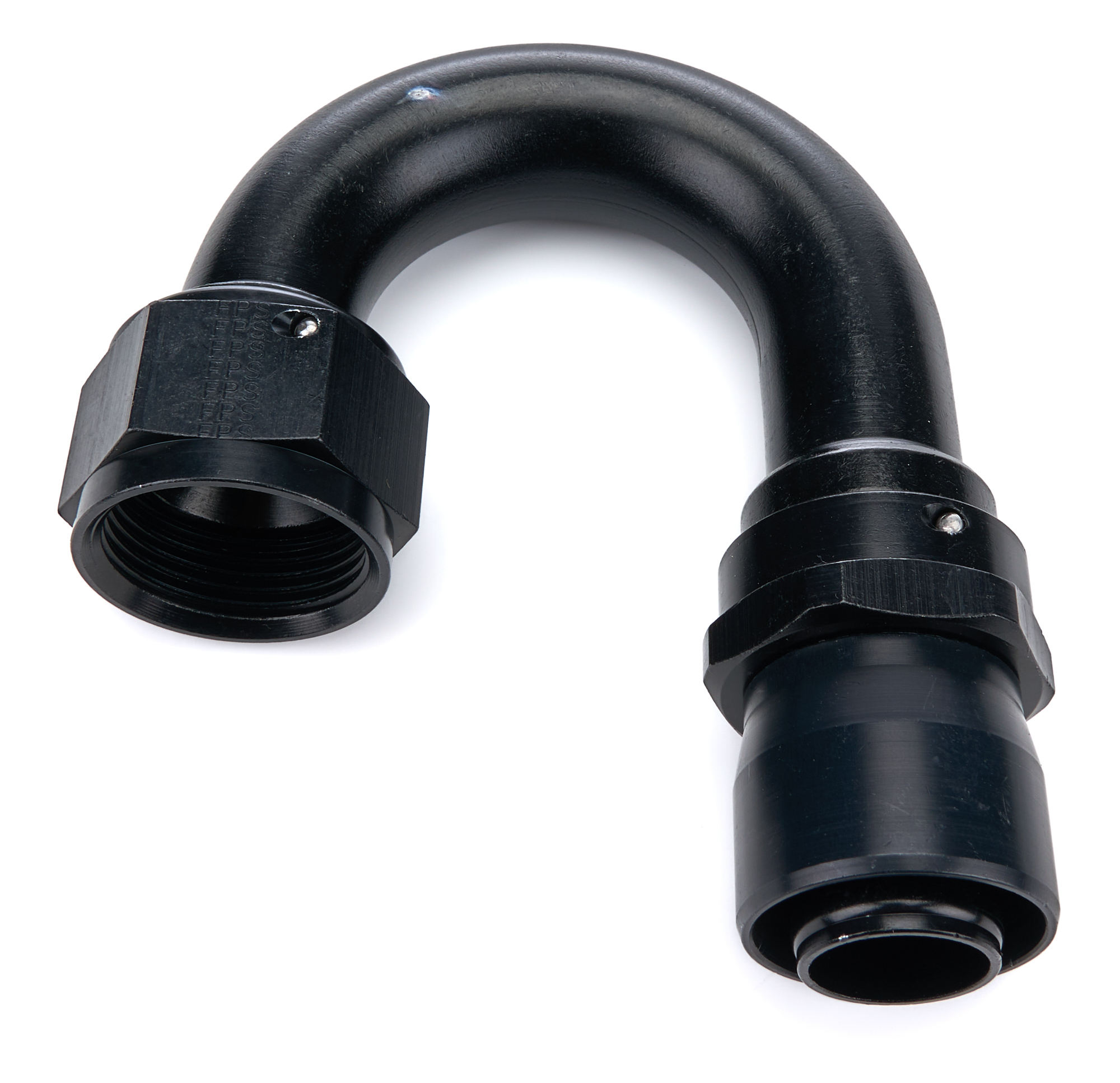 16 AN Hose Crimp to 16 AN Female Fitting 150 Degree Black Anodize Crimp-On Aluminum Each Hose End