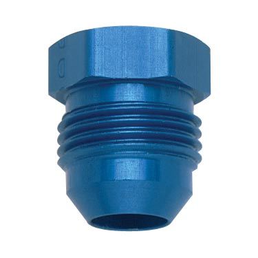 Fragola 480612 Fitting, Plug, 12 AN Male, Hex Head, Aluminum, Blue Anodized, Each