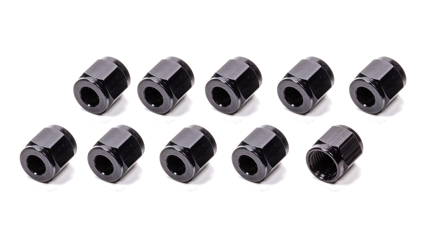 Fragola 481804-BL-10 Fitting, Tube Nut, 4 AN, 1/4 in Tube, Aluminum, Black Anodized, Set of 10