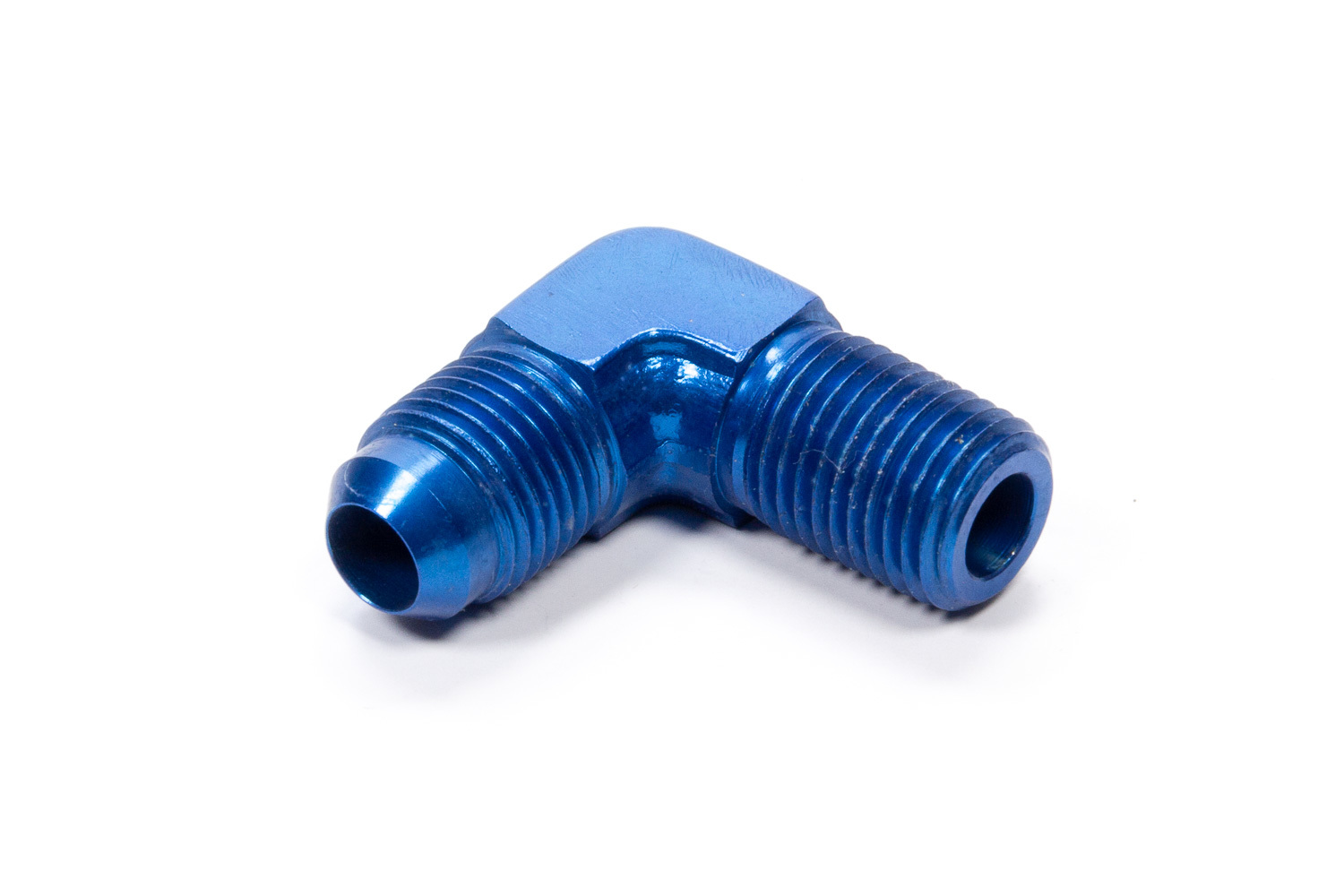 Fragola 482204 Fitting, Adapter, 90 Degree, 4 AN Male to 1/8 in NPT Male, Aluminum, Blue Anodized, Each