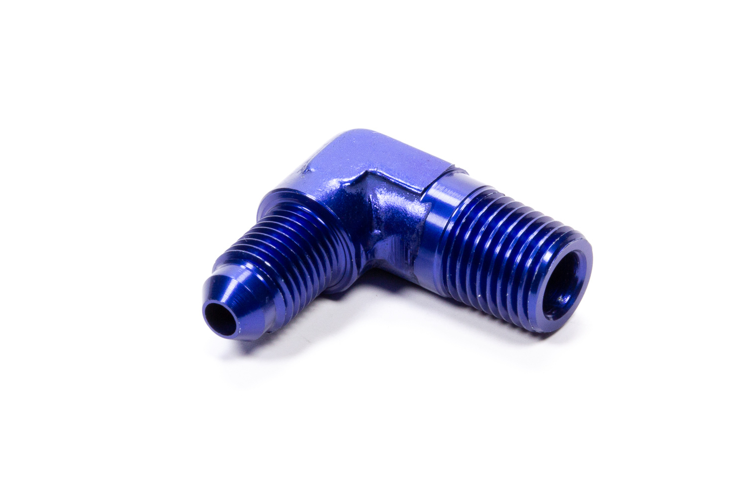 Fragola 482244 Fitting, Adapter, 90 Degree, 4 AN Male to 1/4 in NPT Male, Aluminum, Blue Anodized, Each