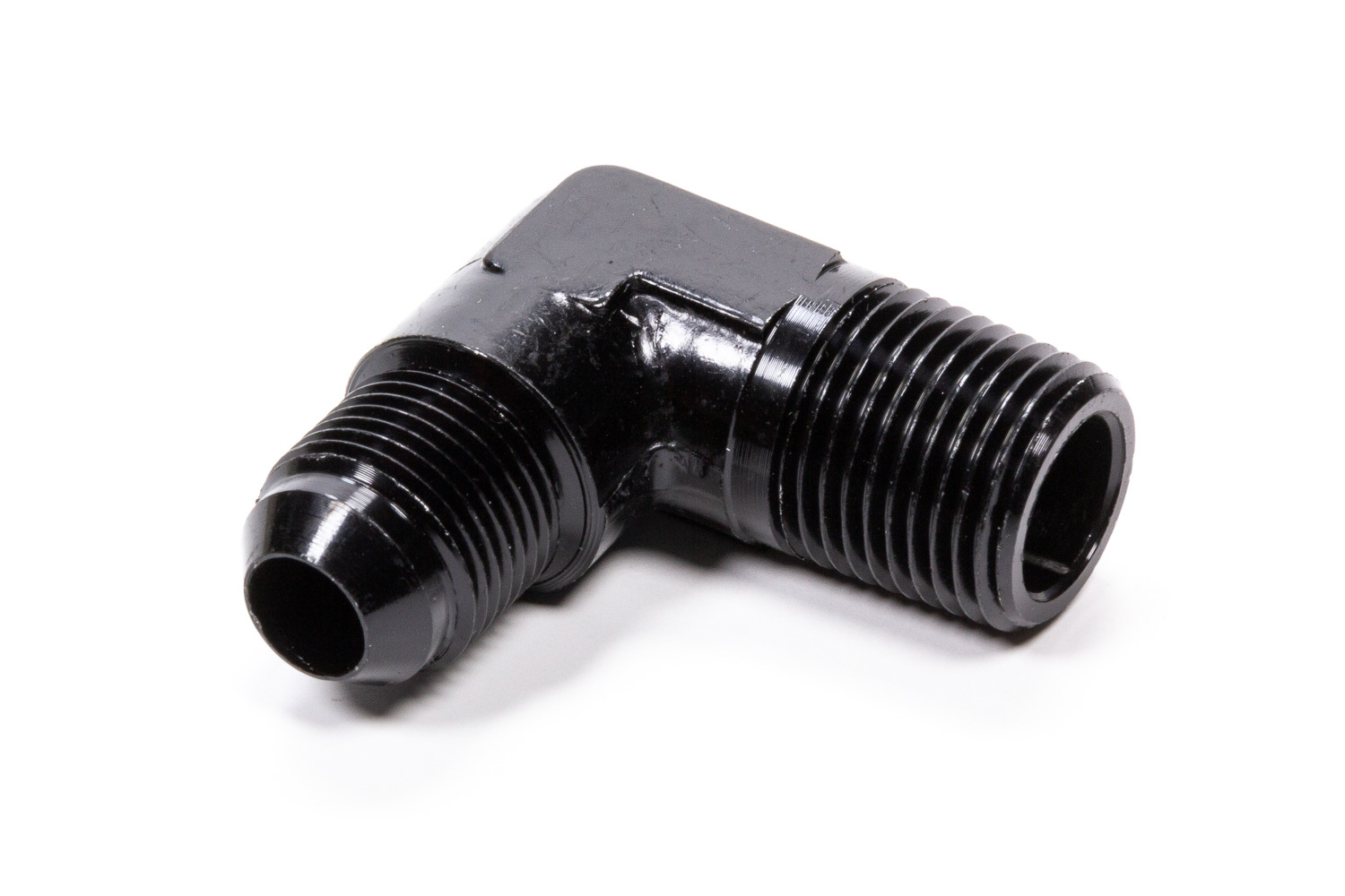 Fragola 482288-BL Fitting, Adapter, 90 Degree, 8 AN Male to 1/2 in NPT Male, Aluminum, Black Anodized, Each