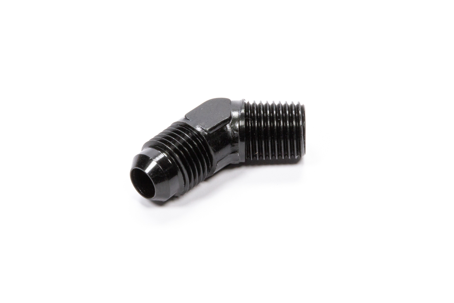 Fragola 482303-BL Fitting, Adapter, 45 Degree, 3 AN Male to 1/8 in NPT Male, Aluminum, Black Anodized, Each