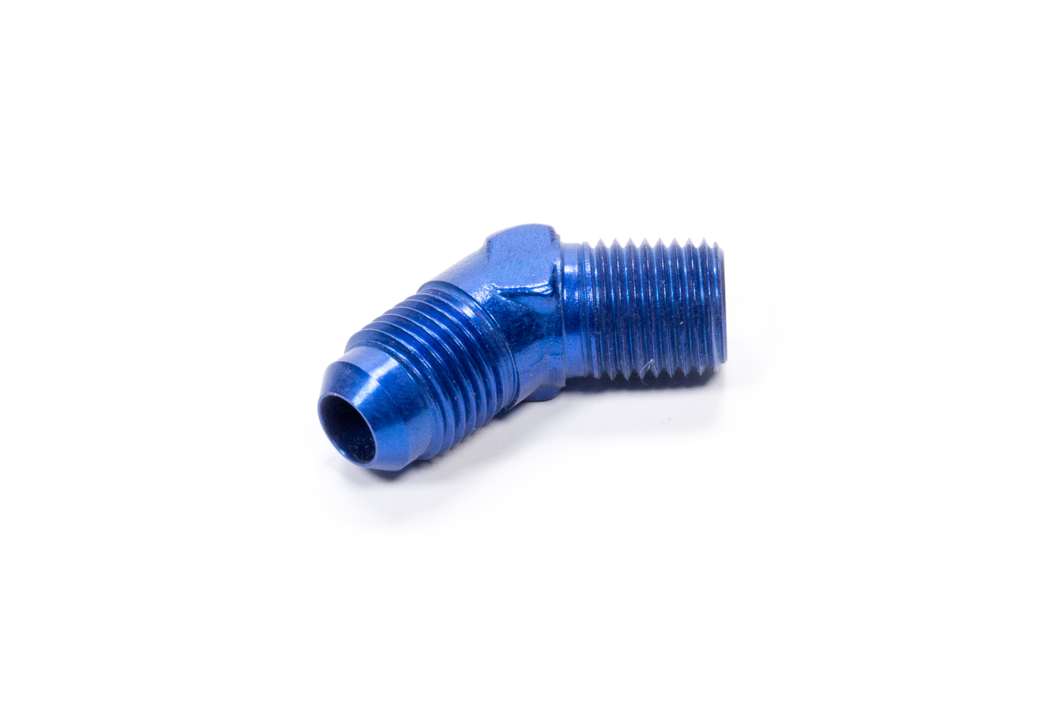 Fragola 482306 Fitting, Adapter, 45 Degree, 6 AN Male to 1/4 in NPT Male, Aluminum, Blue Anodized, Each