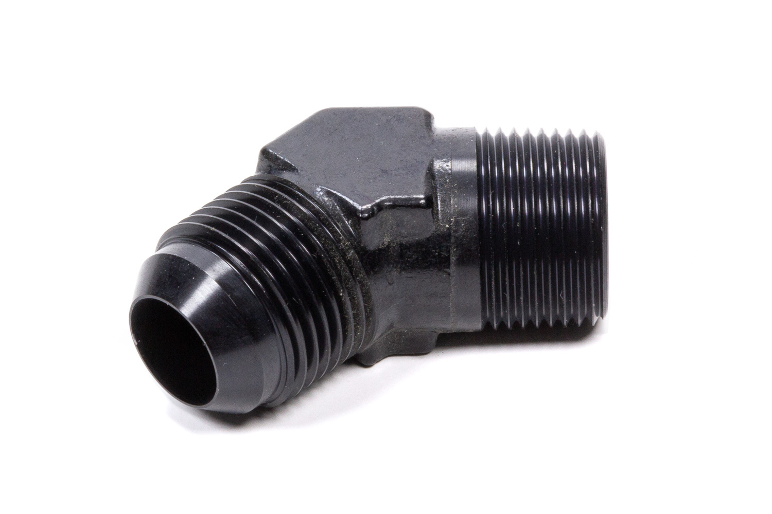 Fragola 482310-BL Fitting, Adapter, 45 Degree, 10 AN Male to 1/2 in NPT Male, Aluminum, Black Anodized, Each