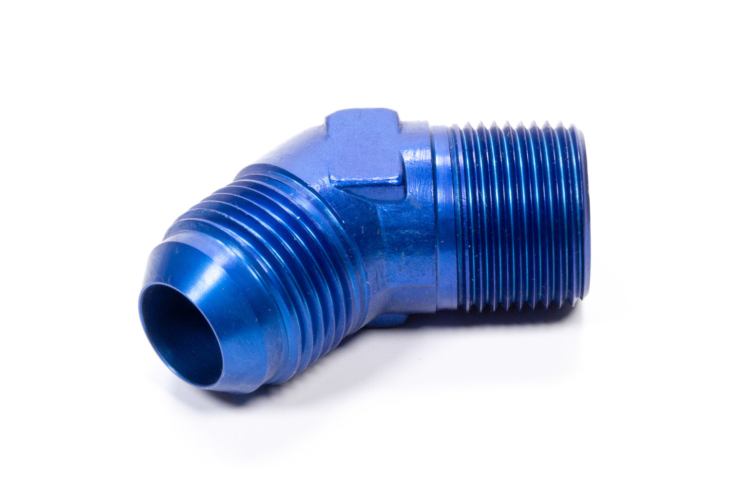 Fragola 482310 Fitting, Adapter, 45 Degree, 10 AN Male to 1/2 in NPT Male, Aluminum, Blue Anodized, Each