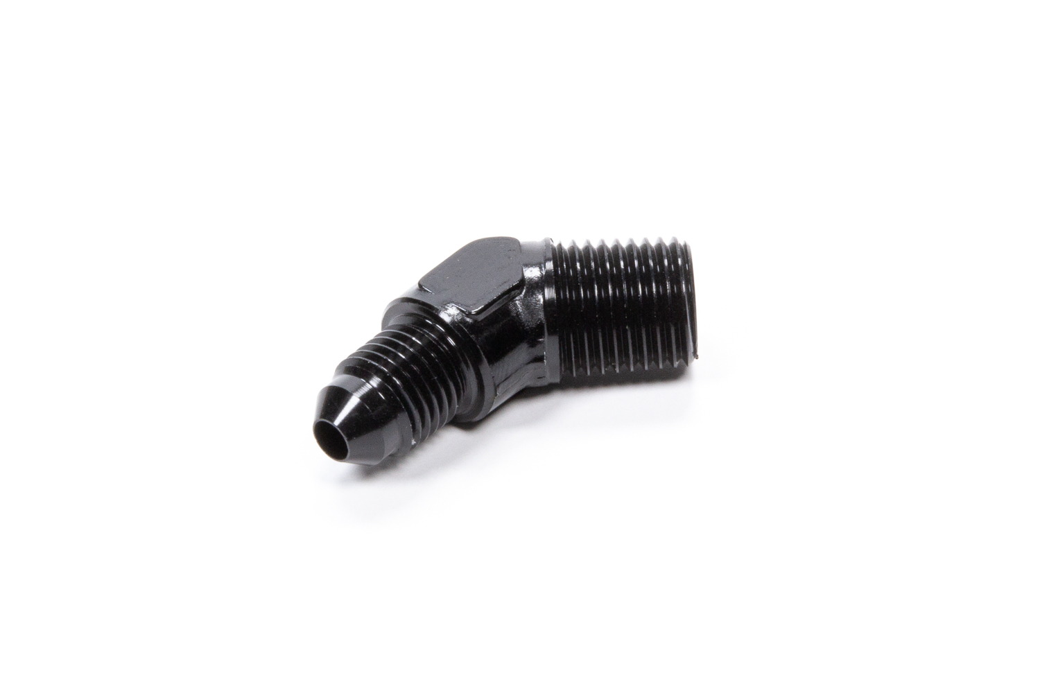 Fragola 482344-BL Fitting, Adapter, 45 Degree, 4 AN Male to 1/4 in NPT Male, Aluminum, Black Anodized, Each