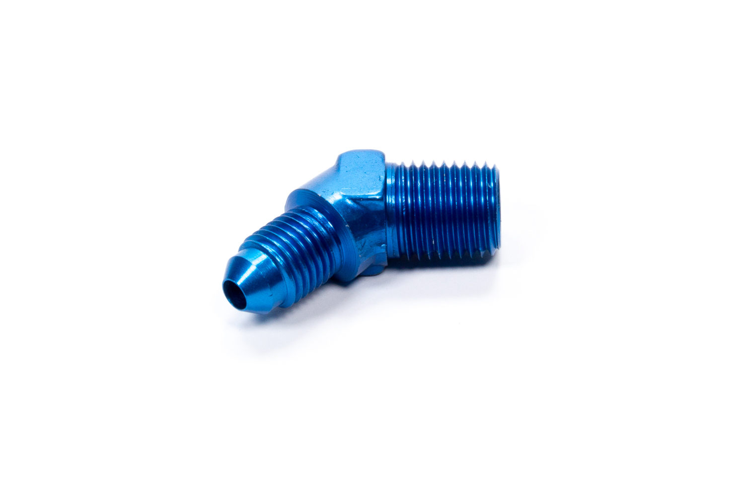 Fragola 482344 Fitting, Adapter, 45 Degree, 4 AN Male to 1/4 in NPT Male, Aluminum, Blue Anodized, Each