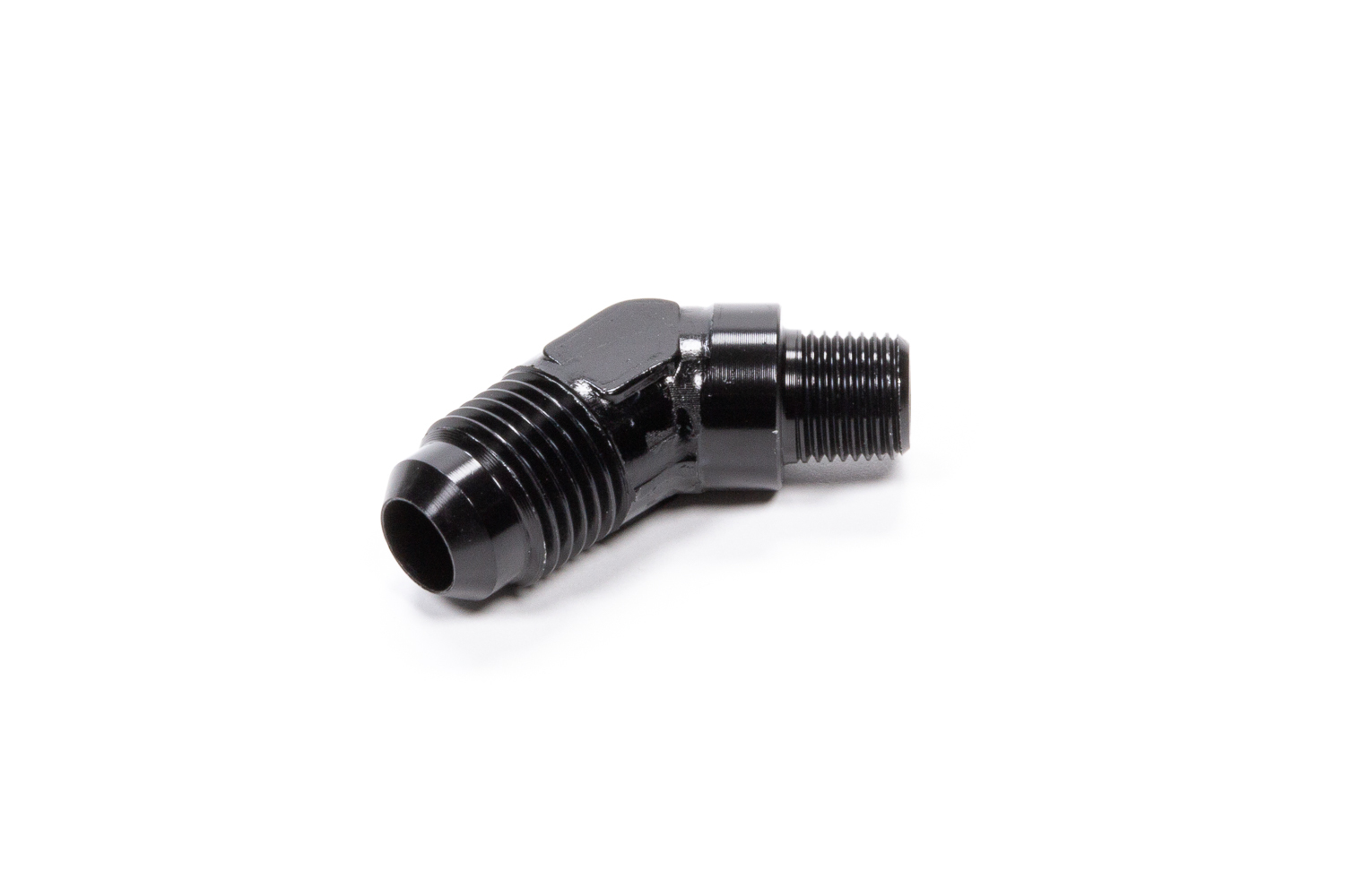 Fragola 482362-BL Fitting, Adapter, 45 Degree, 6 AN Male to 1/8 in NPT Male, Aluminum, Black Anodized, Each