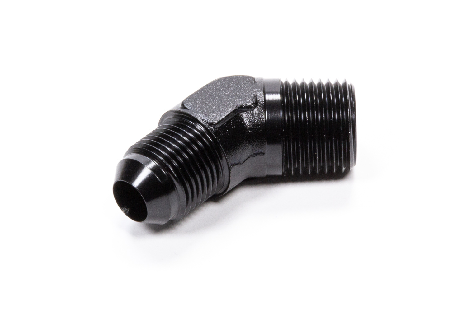 Fragola 482388-BL Fitting, Adapter, 45 Degree, 8 AN Male to 1/2 in NPT Male, Aluminum, Black Anodized, Each