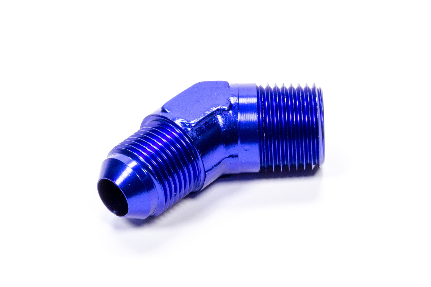 Fragola 482388 Fitting, Adapter, 45 Degree, 8 AN Male to 1/2 in NPT Male, Aluminum, Blue Anodized, Each