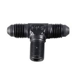 Fragola 482510-BL - Fitting, Adapter Tee, 10 AN Male x 10 AN Male x 1/2 in NPT Male, Aluminum, Black Anodized, Each