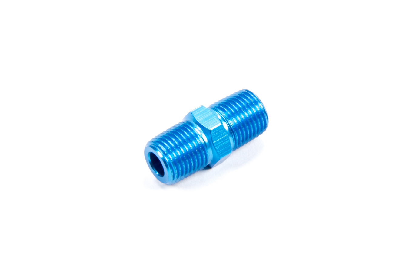 Fragola 491101 Fitting, Adapter, Straight, 1/8 in NPT Male to 1/8 in NPT Male, Aluminum, Blue Anodized, Each