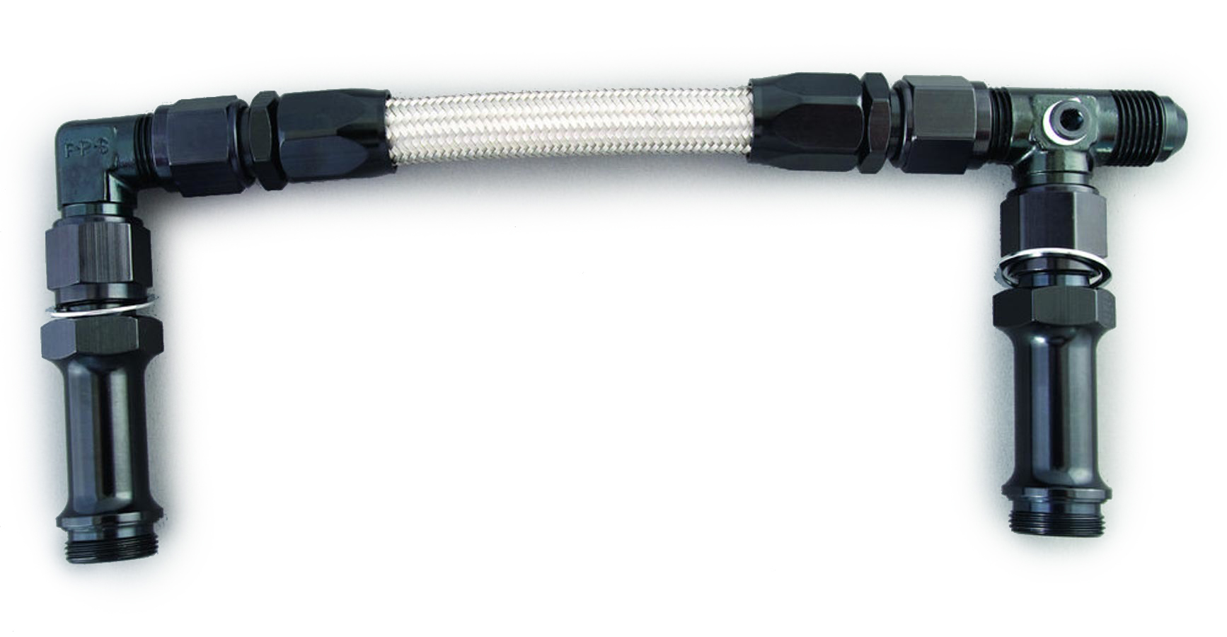 Fragola 920003-BL - #8 Fuel Line Kit 7/8-20 Dual Inlet 4150 Black