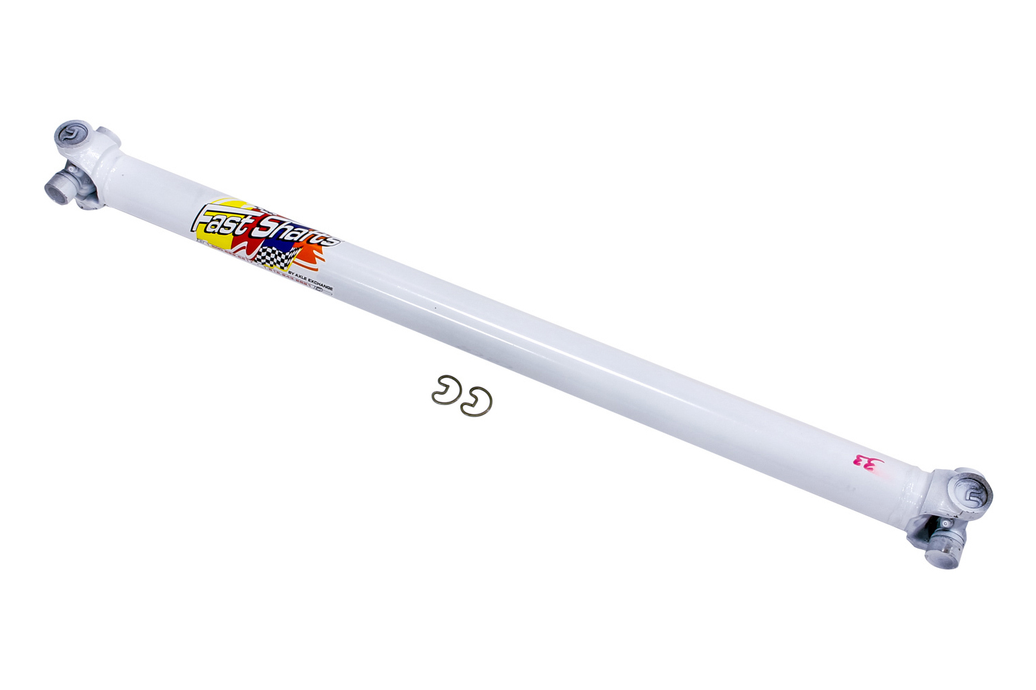 Fast Shafts 2083-29 Drive Shaft, 29 in Long, 2 in OD, 1310 U-Joints, Chromoly, White Paint, Universal, Each