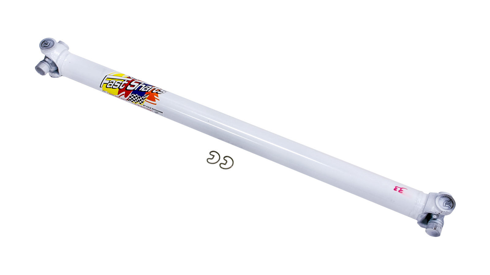 Fast Shafts 2083-305 Drive Shaft, 30.500 in Long, 2 in OD, 1310 U-Joints, Chromoly, White Paint, Universal, Each