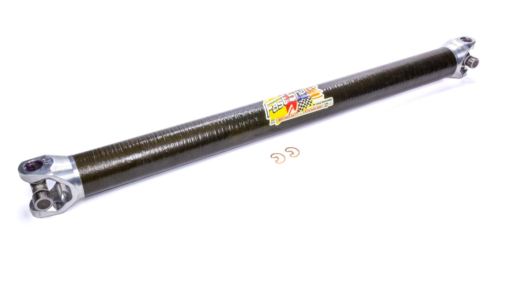 Fast Shafts 275CF-10X10345 Drive Shaft, 34.500 in Long, 2-3/4 in OD, 1310 U-Joints, Carbon Fiber, Universal, Each