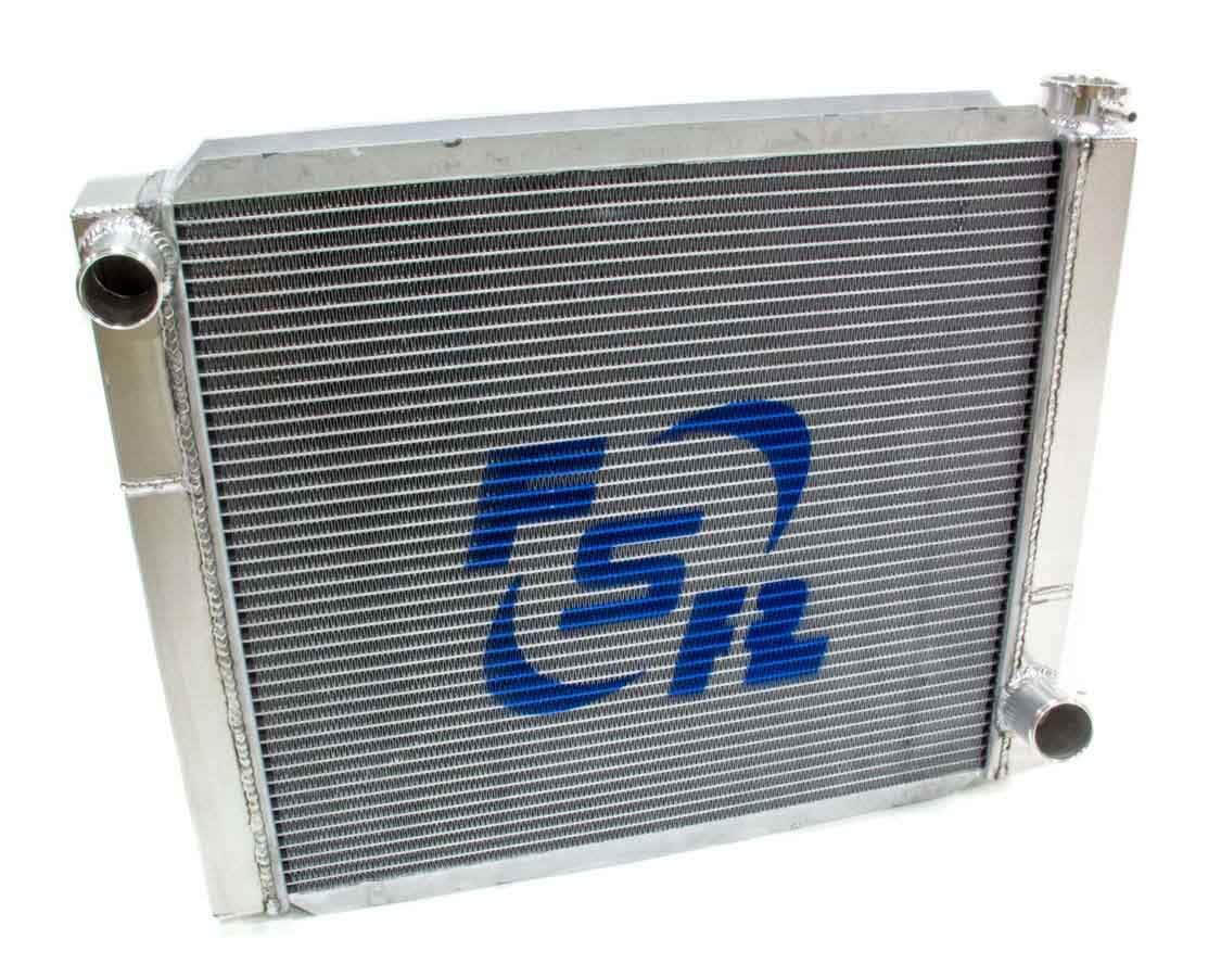 FSR Racing 2419T2 Radiator, 24 in W x 19 in H, Triple Pass, Driver Side Inlet, Passenger Side Outlet, Aluminum, Natural, GM, Each