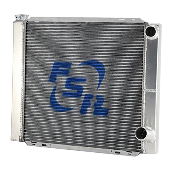 FSR Racing 2619D2-16 Radiator, 26 in W x 19 in H, Double Pass, Passenger Side Inlet, Passenger Side Outlet, Aluminum, Natural, GM, Each