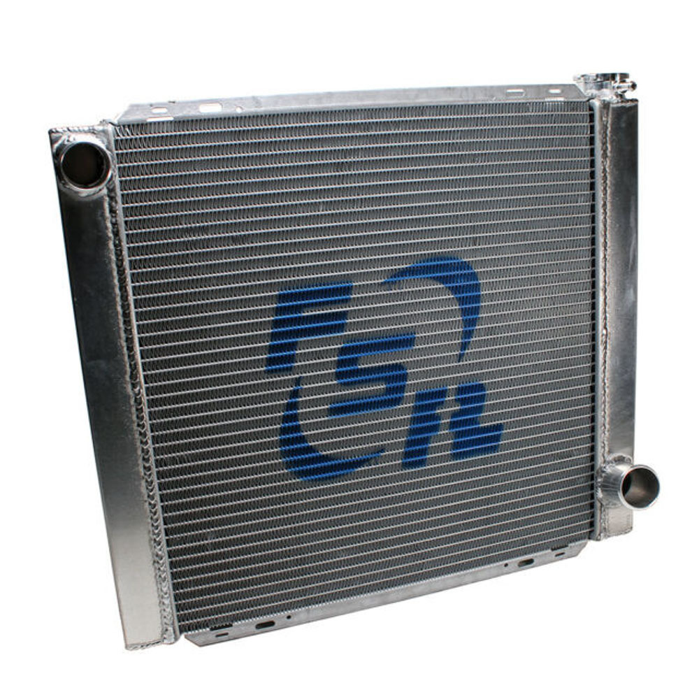FSR Racing 2619S2 Radiator, 26 in W x 19 in H, Single Pass, Driver Side Inlet, Passenger Side Outlet, Aluminum, Natural, Each