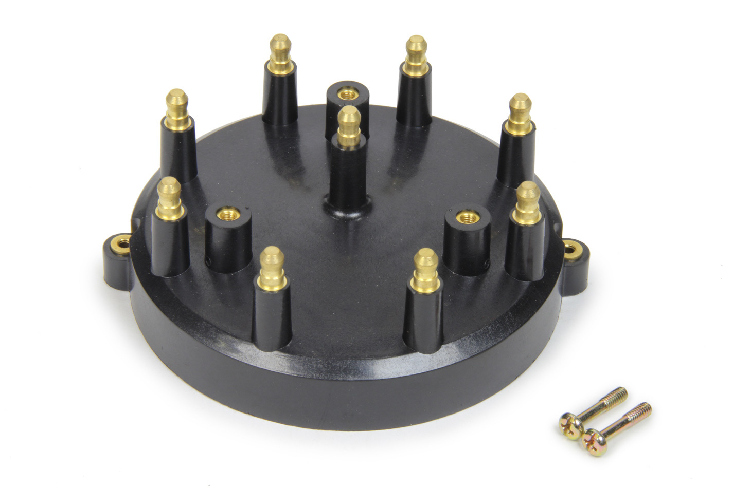 FAST 1000-1403 Distributor Cap, HEI Style Terminals, Brass Terminals, Screw Down, Black, Non-Vented, Oval Track Pro Race Distributor, Various Applications V8, Each