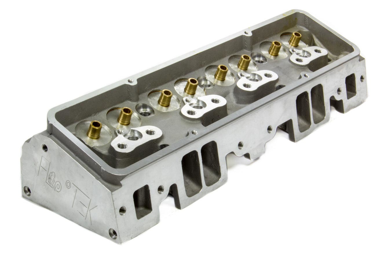 Flo Tek 101500 Cylinder Head, Bare, 2.020 / 1.600 in Valves, 180 cc Intake, 64 cc Chamber, Angle Plug, Aluminum, Small Block Chevy, Each