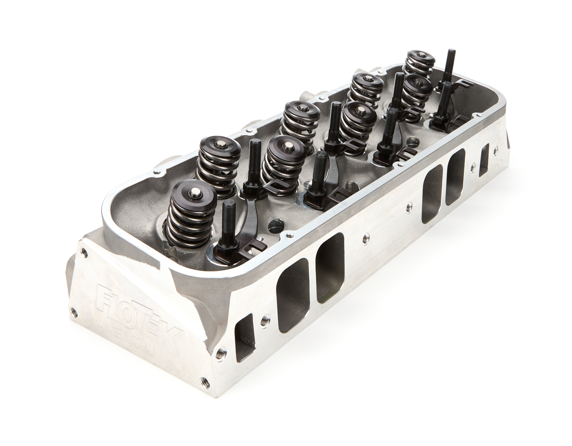Flo Tek 360-600 Cylinder Head, Assembled, 2.540 in/1.880 in Valves, 360 cc Intake, 121 cc Chamber, 1.530 in Springs, Aluminum, Big Block Chevy, Each