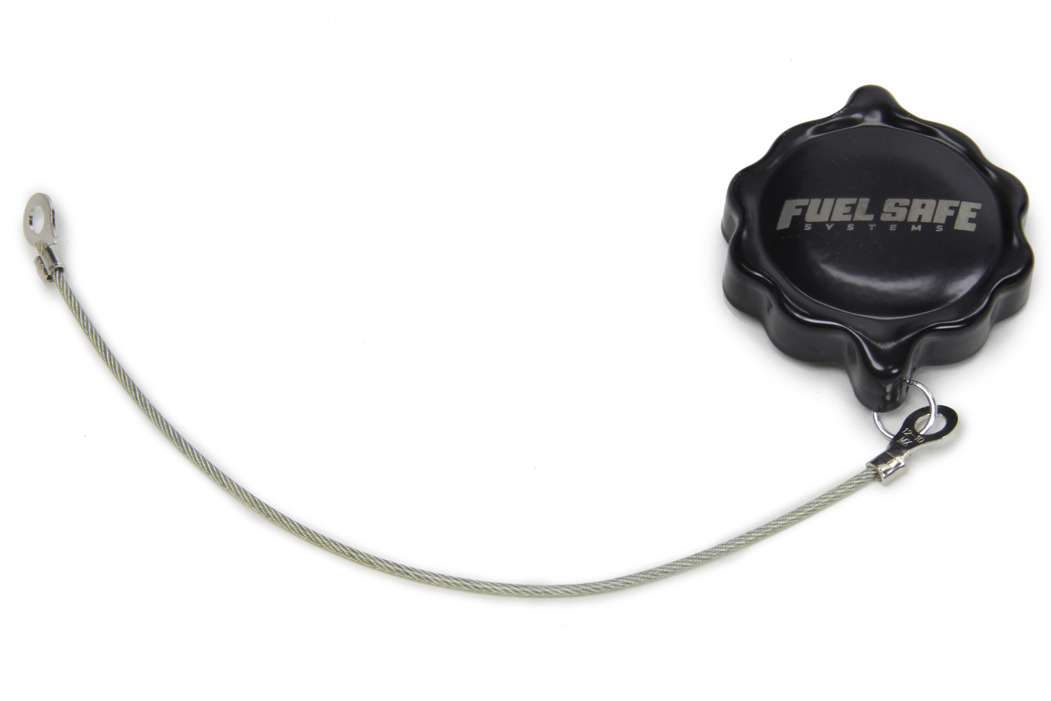 Fuel Safe FC225 Fuel Cell Filler Cap, Twist Lock, 2-1/4 in OD, Aluminum, Black Powder Coat, Each