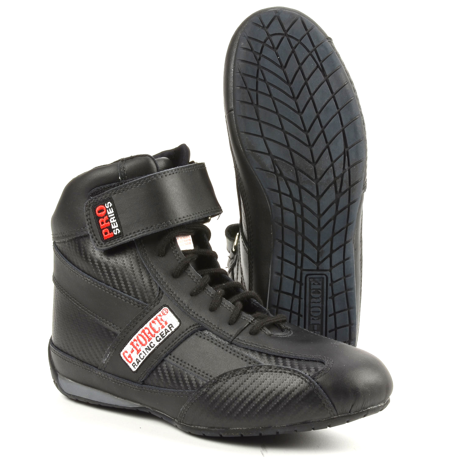 G-Force Racing Gear 0236060BK Driving Shoe, GF236 Pro Series, High-Top, SFI 3.3/5, Radial Grip Sole, Leather Outer, Fire Retardant Inner, Black, Size 6, Pair