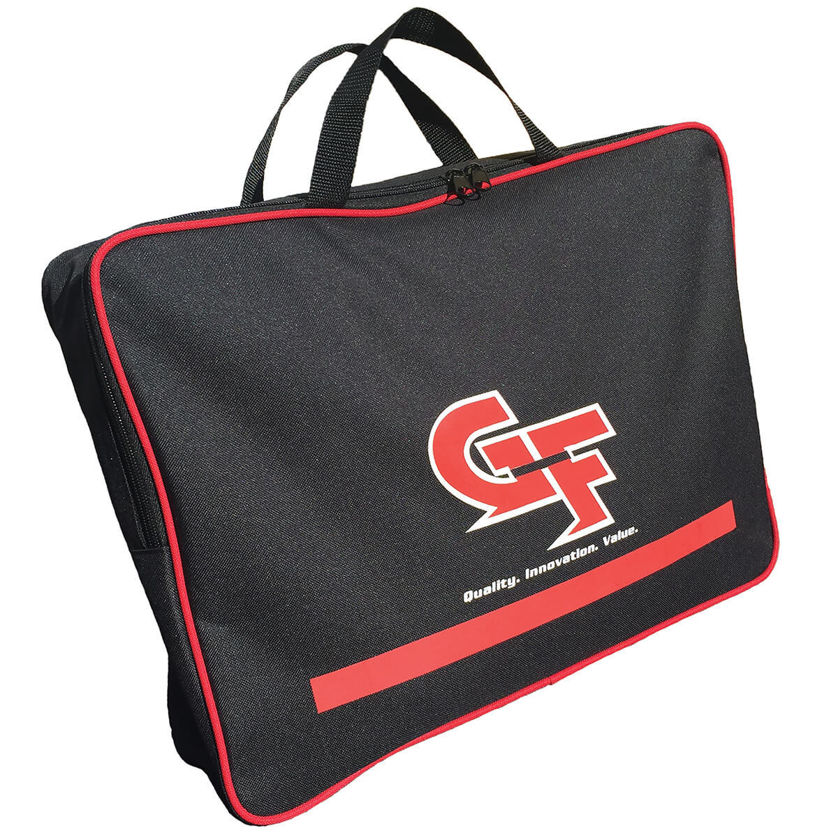 Gear Bag - 12 in Long x 17 in Wide x 3 in Deep - Side Pocket - Zippered Closure - G-Force Logo - Black / Red Trim - Each