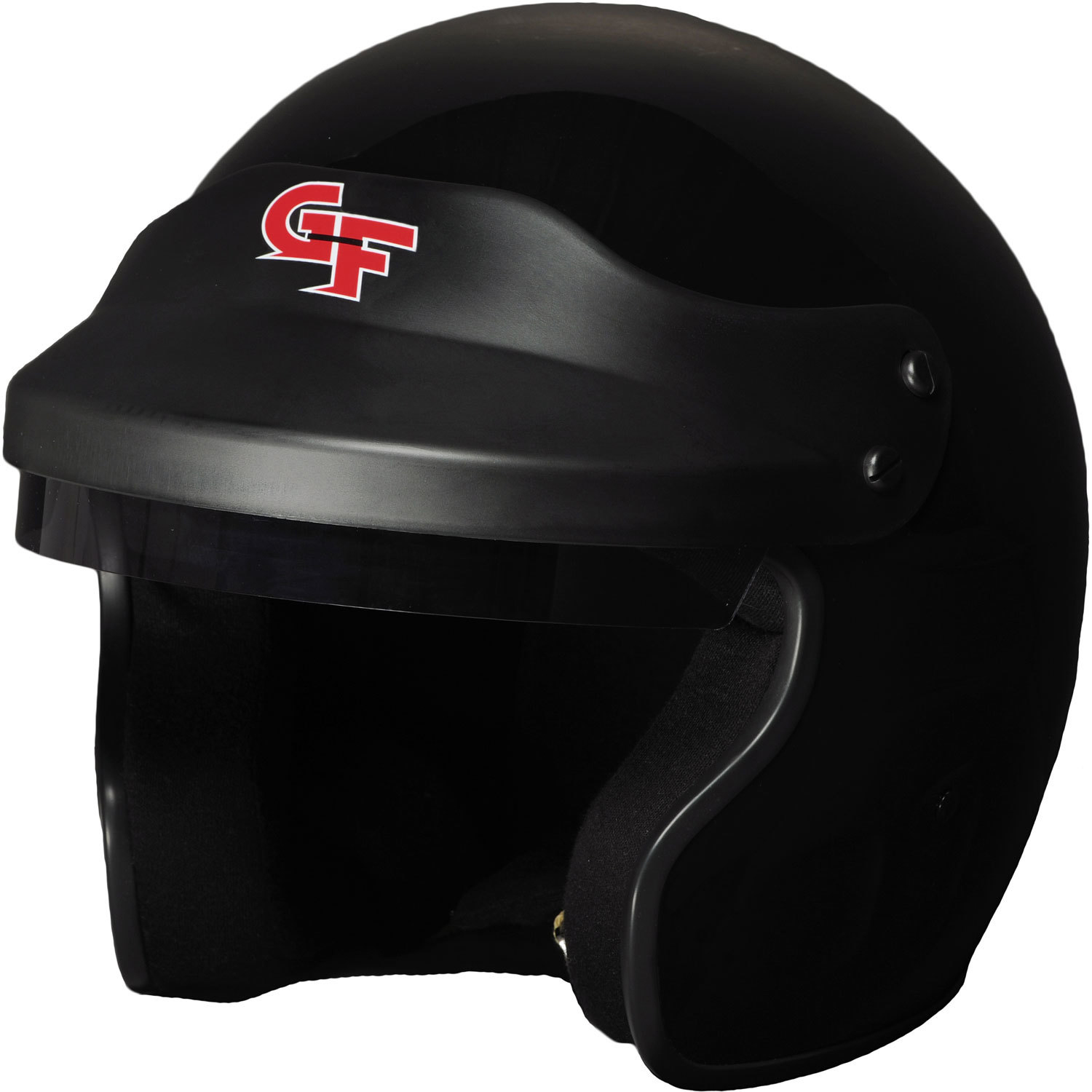 G-Force Racing Gear 13002SMLBK Helmet, GF1, Open Face, Snell SA2020, Head and Neck Support Ready, Black, Small, Each