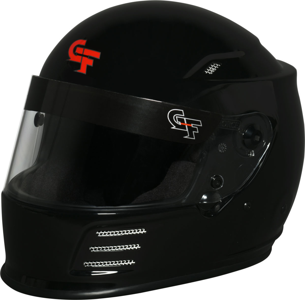 G-FORCE REVO SA2020 Helmets 13004MEDBK Helmet, REVO, Full Face, Snell SA2020, Gloss Black, Clear Polycarbonate Shield, EPS Liner, Vented, Medium, Each thumbnail 4