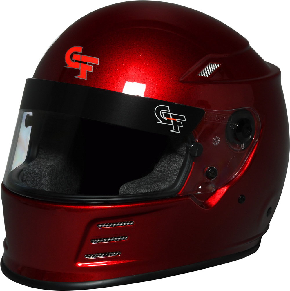 G-FORCE REVO FLASH SA2020 Helmets 13004XSMRD Helmet, FLASH, Full Face, Snell SA2020, Gloss Red Flake, Clear Polycarbonate Shield, EPS Liner, Vented, X-Small, Each thumbnail 8