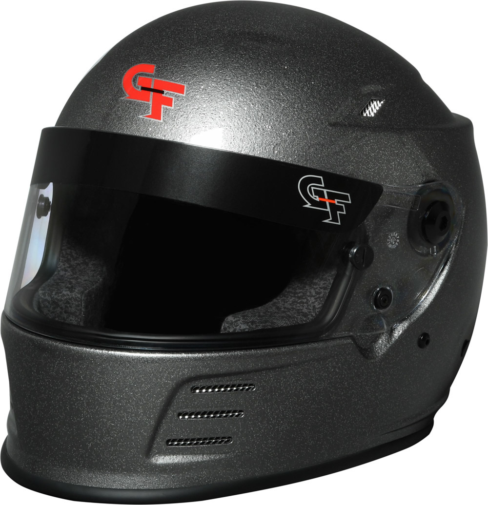 G-Force Racing Gear 13004XXLSV Helmet, Revo Flash, Full Face, Snell SA2020, Head and Neck Support Ready, Silver, 2X-Large, Each