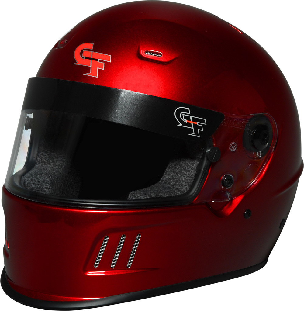 G-Force Racing Gear 13010XSMRD Helmet, Rift POP, Full Face, Snell SA2020, Head and Neck Support Ready, Metallic Red, X-Small, Each