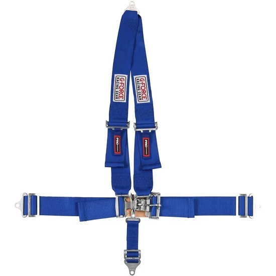 G-FORCE Latch and Link V-Type 5-Point Harness 6020BU Harness, Complete, Latch, V-Type, Bolt-In, Floor/Roll Bar Mount, Blue, Each thumbnail 3