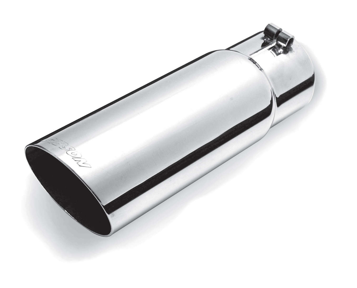 Gibson Round Single Wall Angle-Cut Tip - 5in OD/3in Inlet/12in Length - Stainless thumbnail 4