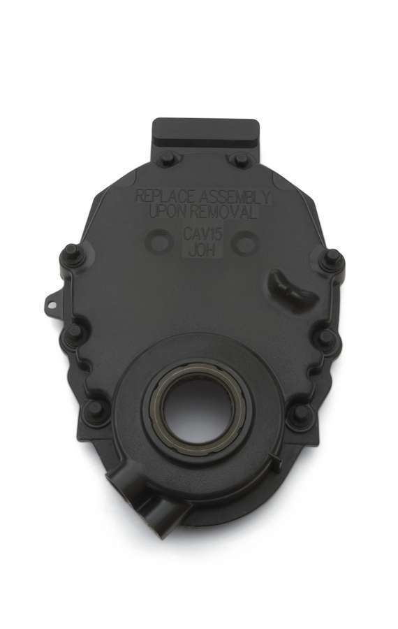 Chevrolet Performance 12562818 Timing Cover, 1-Piece, Gaskets / Hardware / Seal Included, Plastic, Black, Small Block Chevy, Each