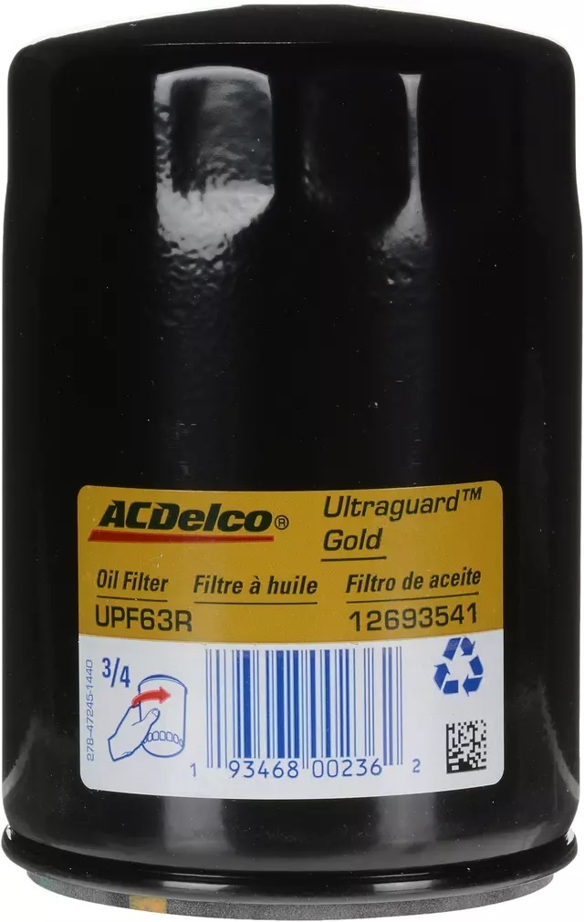 Oil Filter - Canister - Screw-On - 4.5 in Tall - 22 mm x 1.50 Thread - Steel - Black Paint - Various Applications - Each
