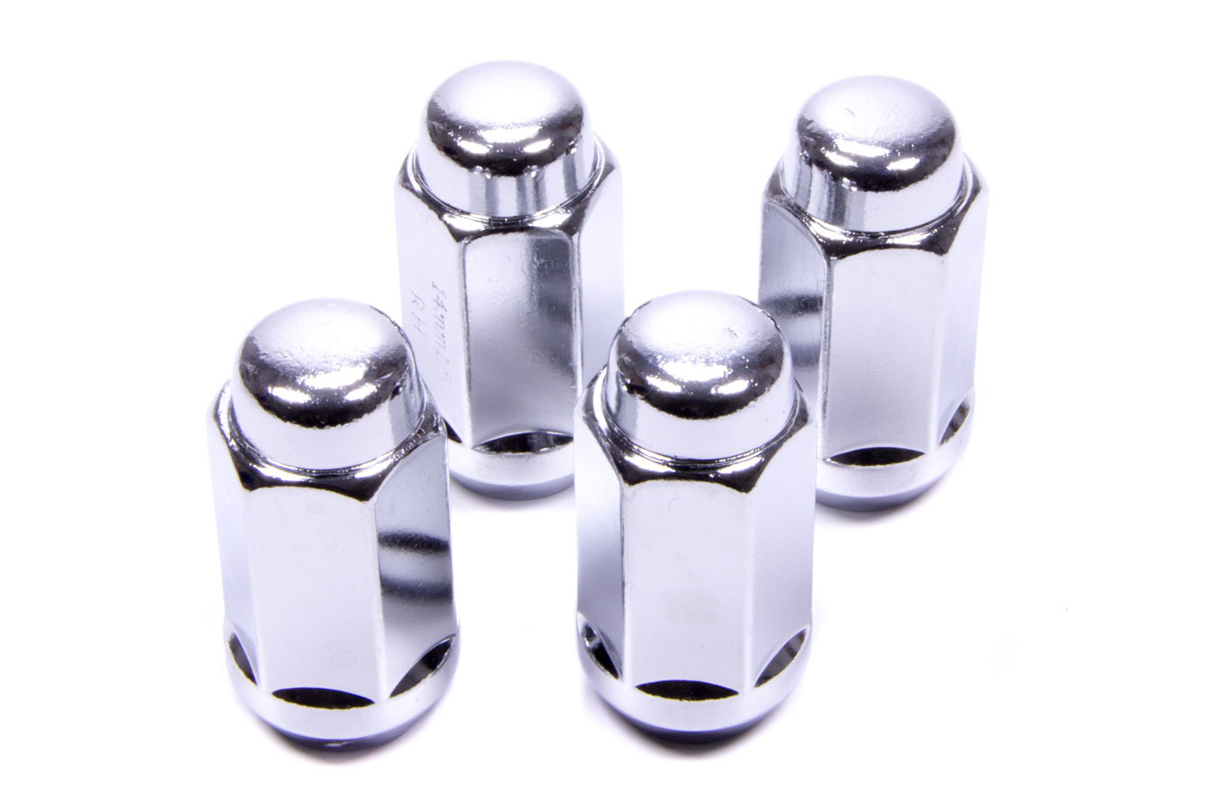 Lug Nut - Duplex Acorn - 9/16-18 in Right Hand Thread - 7/8 in Hex Head - 60 Degree Seat - Closed End - Steel - Chrome - Set of 4